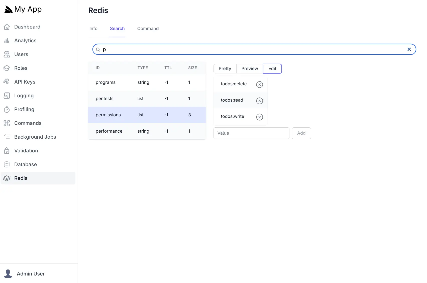 Redis Admin