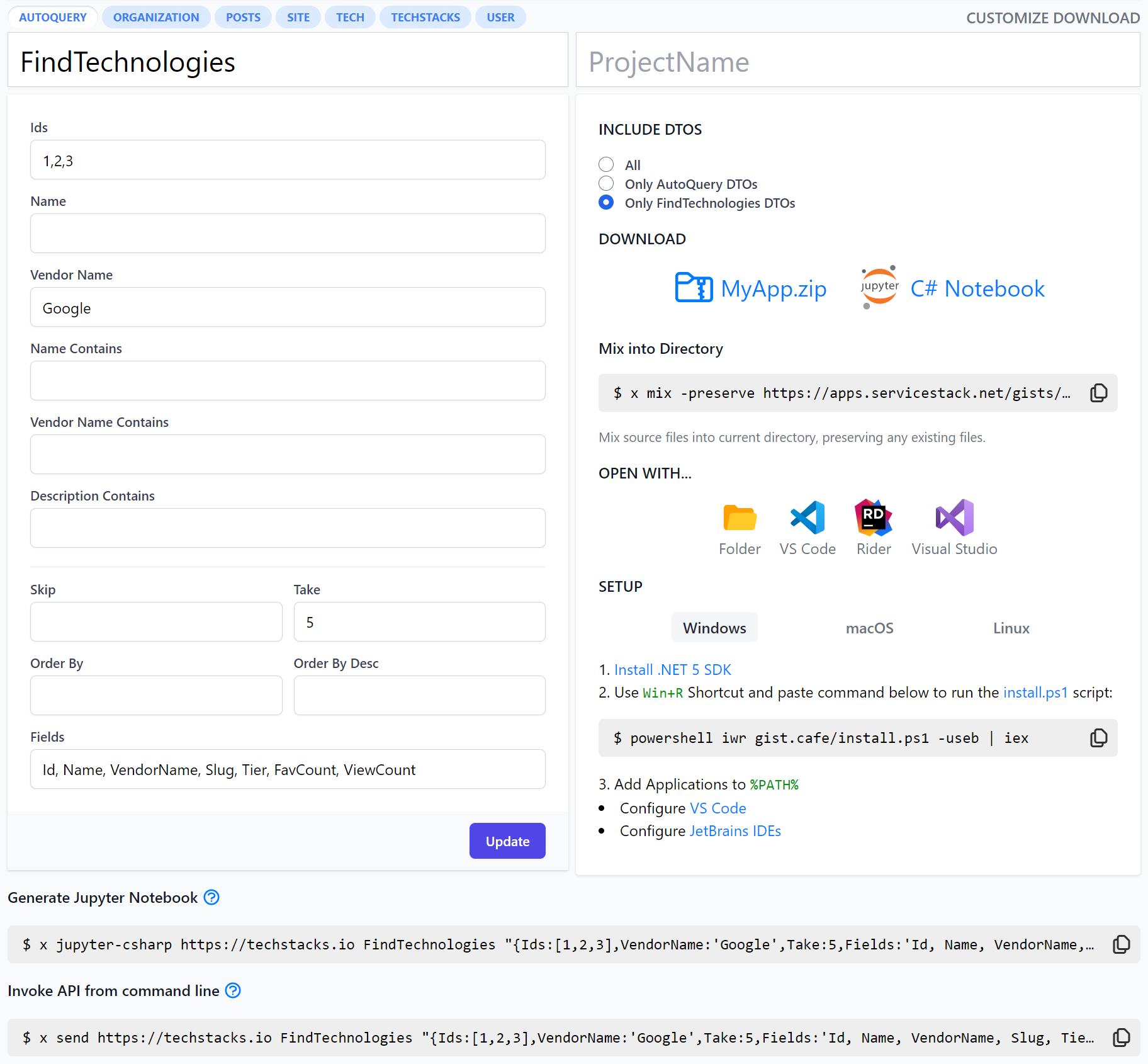 Command-over-HTTP, Docs