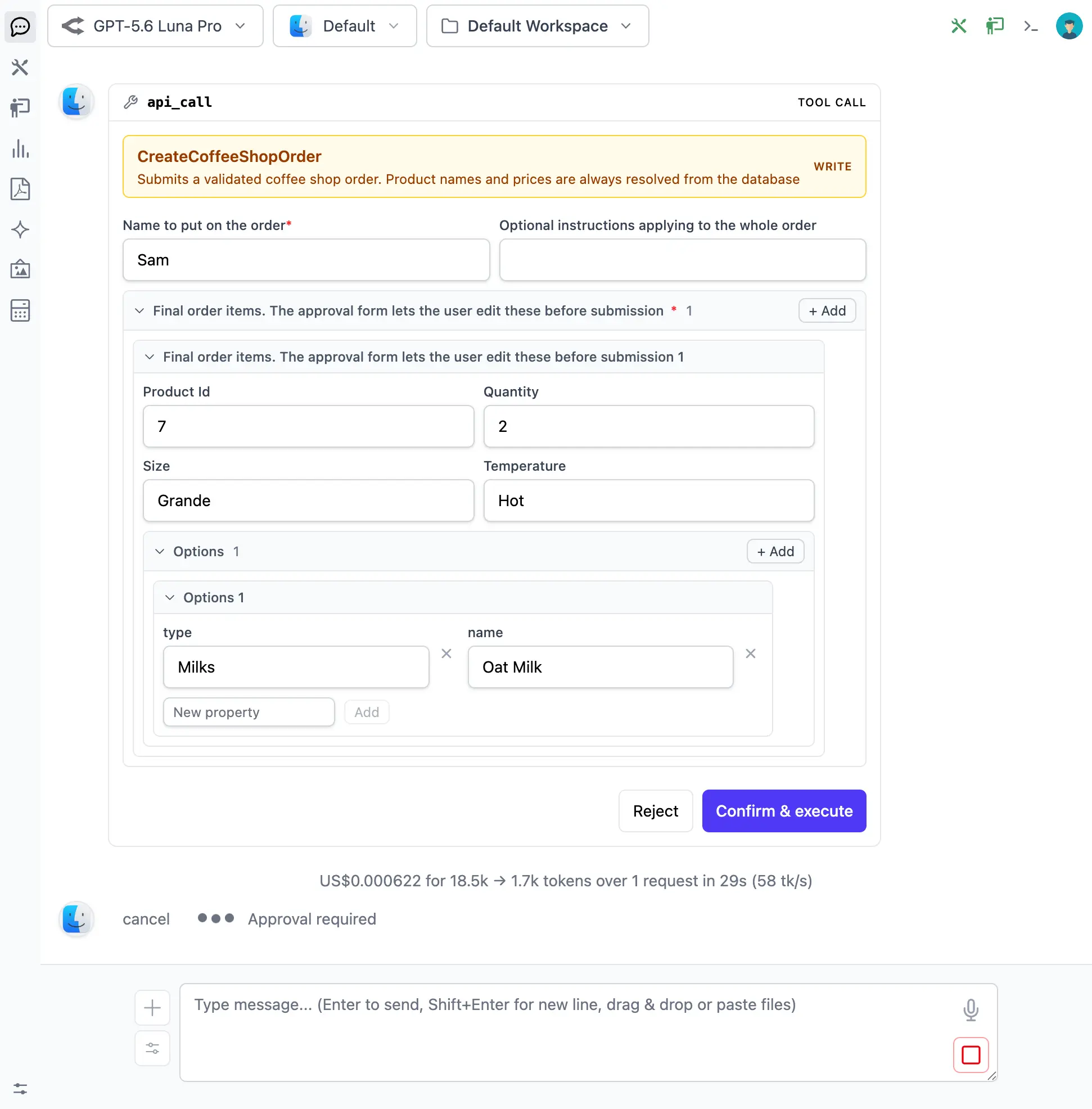 Schema-generated approval form
