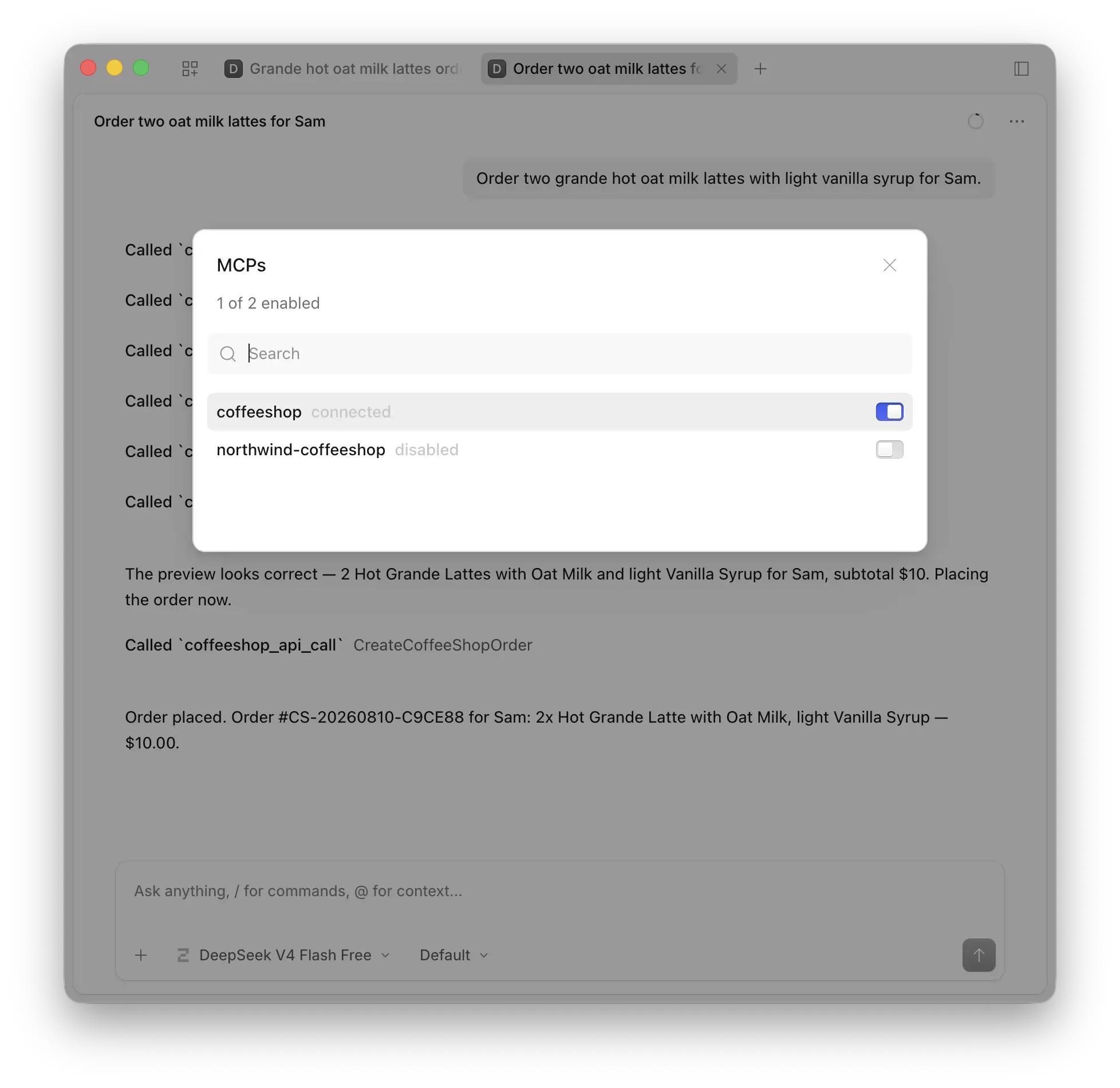 An external AI Assistant using ServiceStack API Tools over MCP