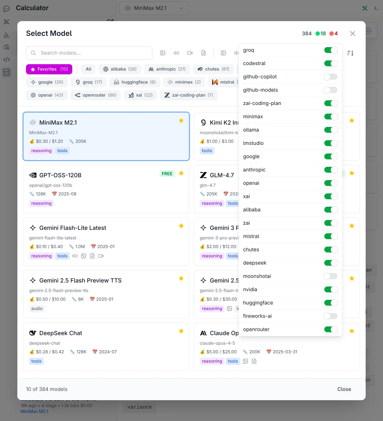 Filtering models by provider