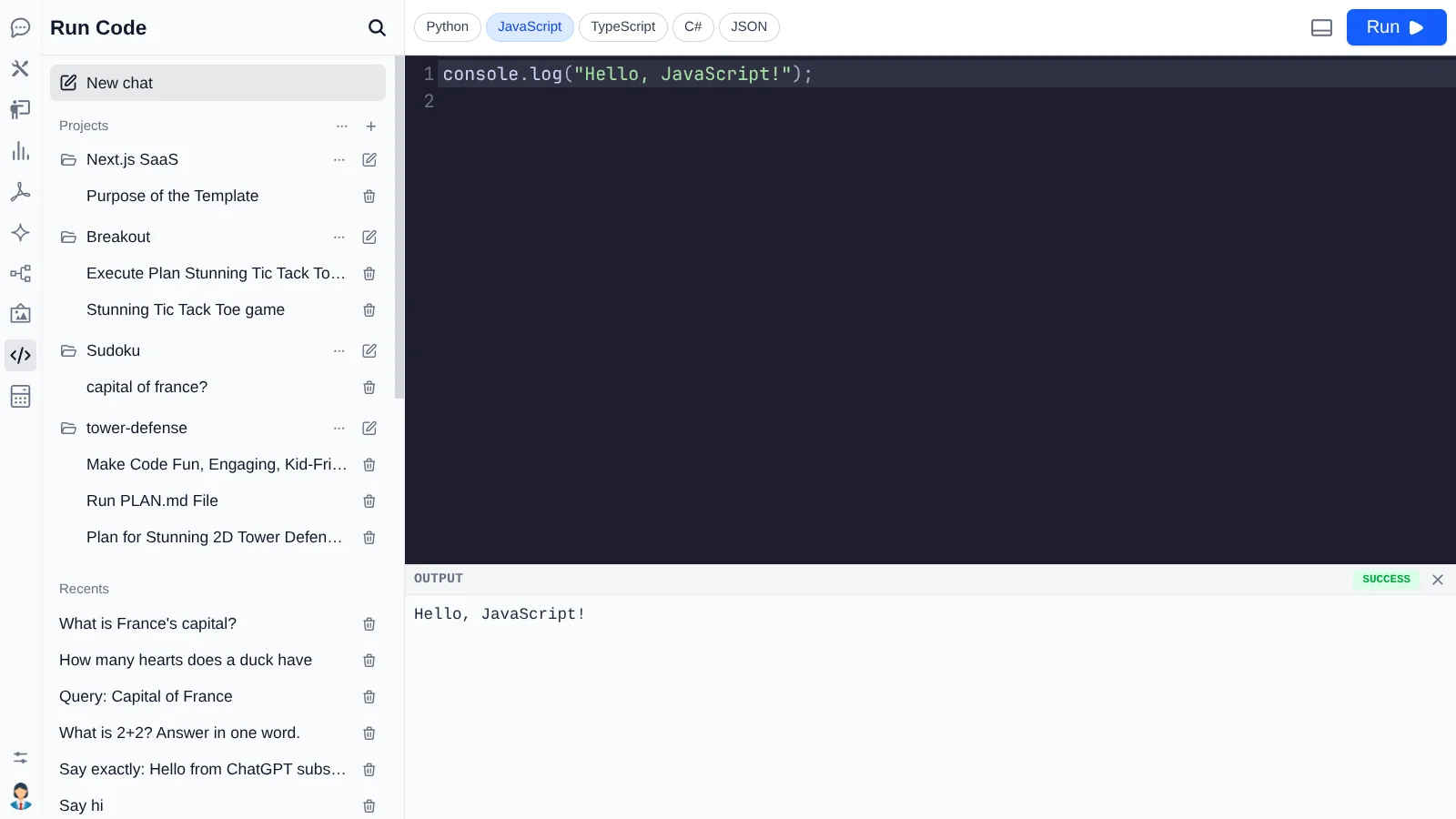 JavaScript code