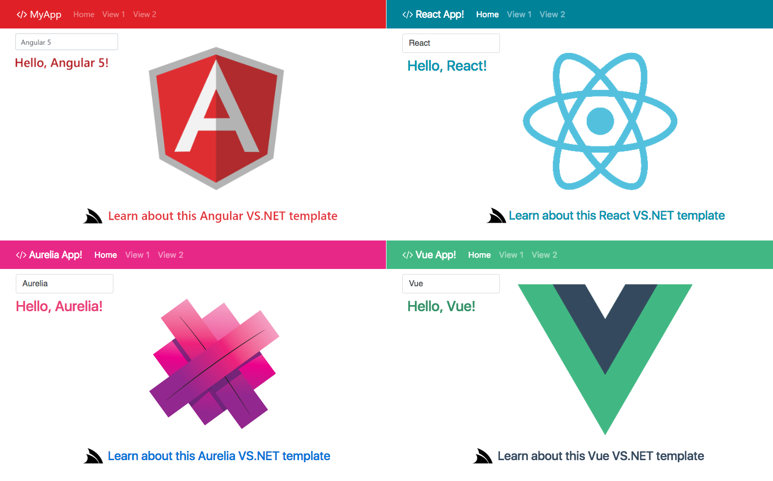 Single Page App Project Templates